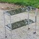 Console service of the 70s double trays smoked glass chrome base