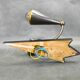 Czech Cubist Art Deco Wall Lamp, Metal and Wood, 1930s
