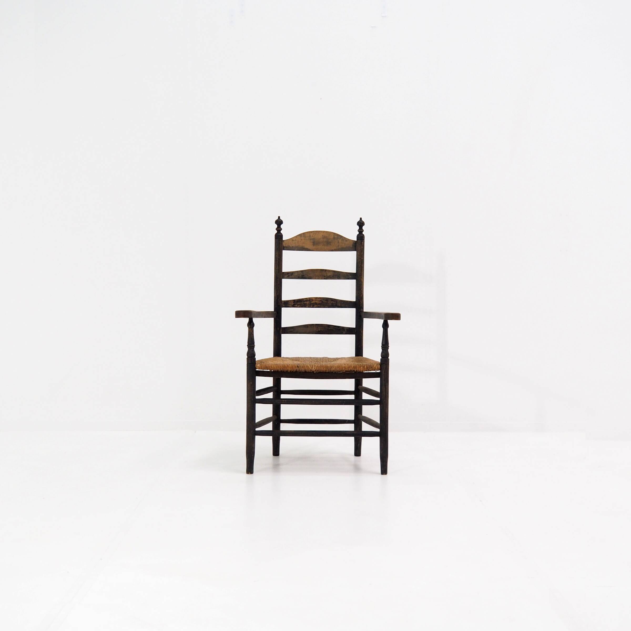Chaise d'appoint antique « Ladder Back », Pays-Bas vers 1900