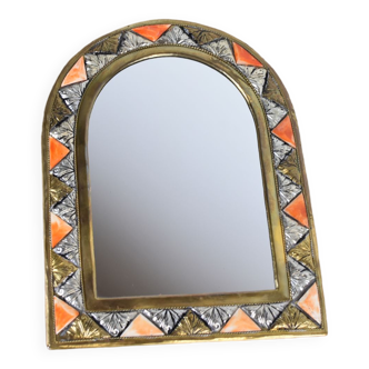 Decorated brass mirror 2