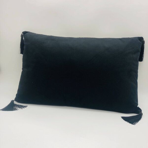Coussin rectangulaire, Housse et Insert, Noir et blanc. Modèle Alexandra