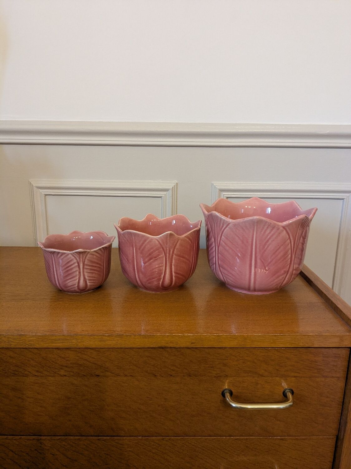 Set of three ceramic planters