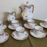 18-piece porcelain coffee set signed "Aux Lions de Faïence Paris"