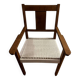 Oak armchair with woven seat