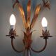 Vintage gold metal wall lamp, 70s