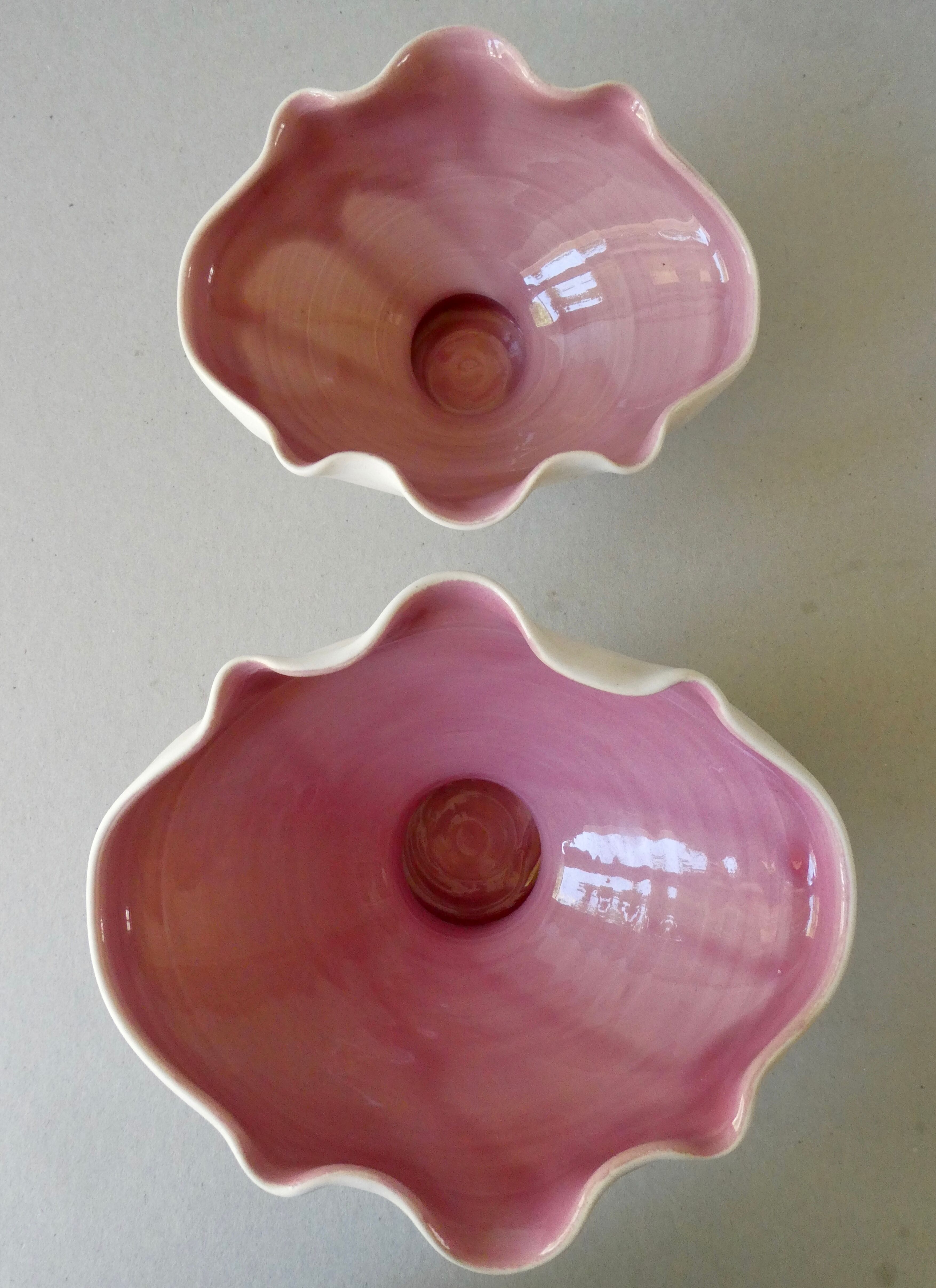 Pair of two-tone ceramic cups, 1950s