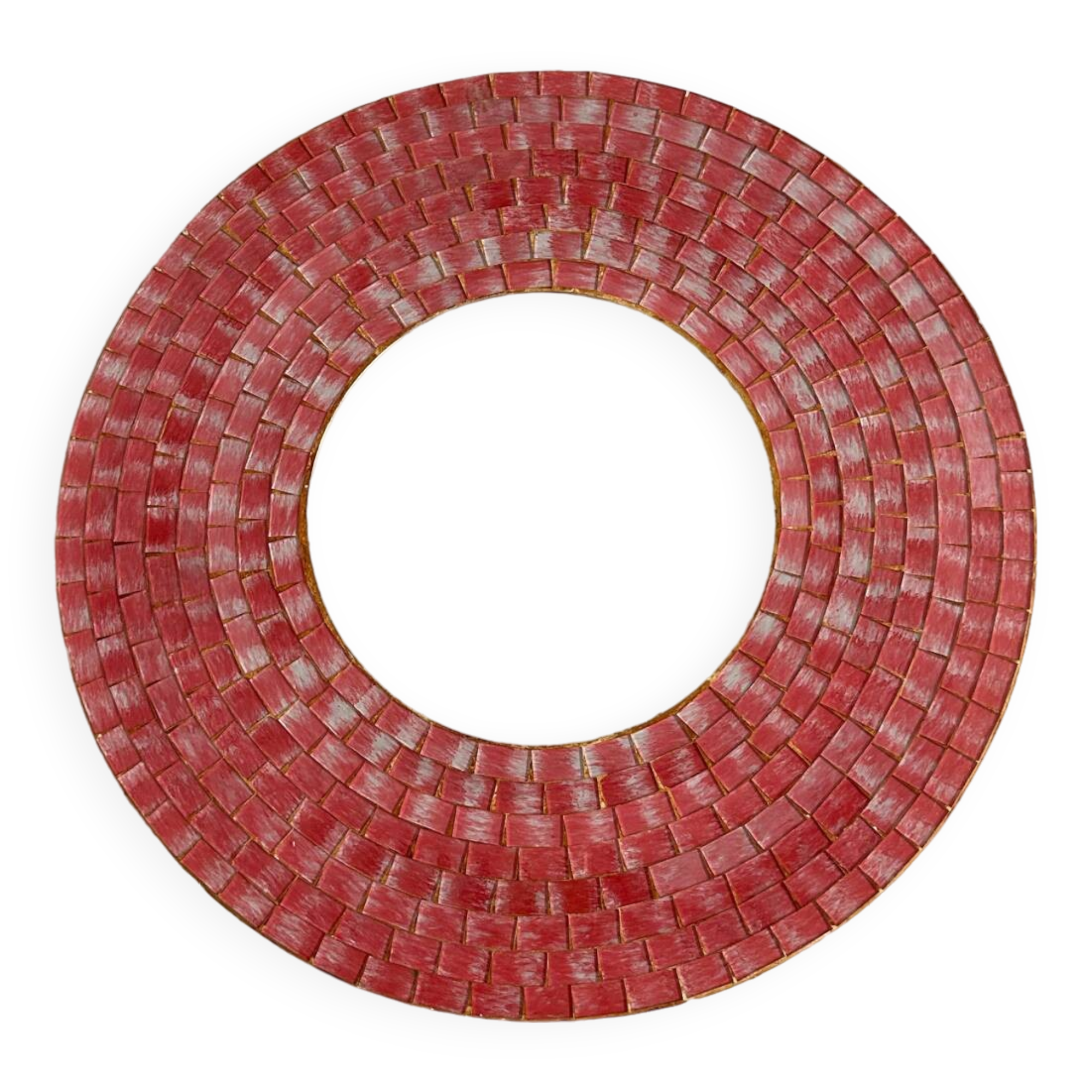 Vintage pink ceramic mirror