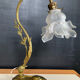 Bronze and glass paste swan neck lamp from the 1960s.