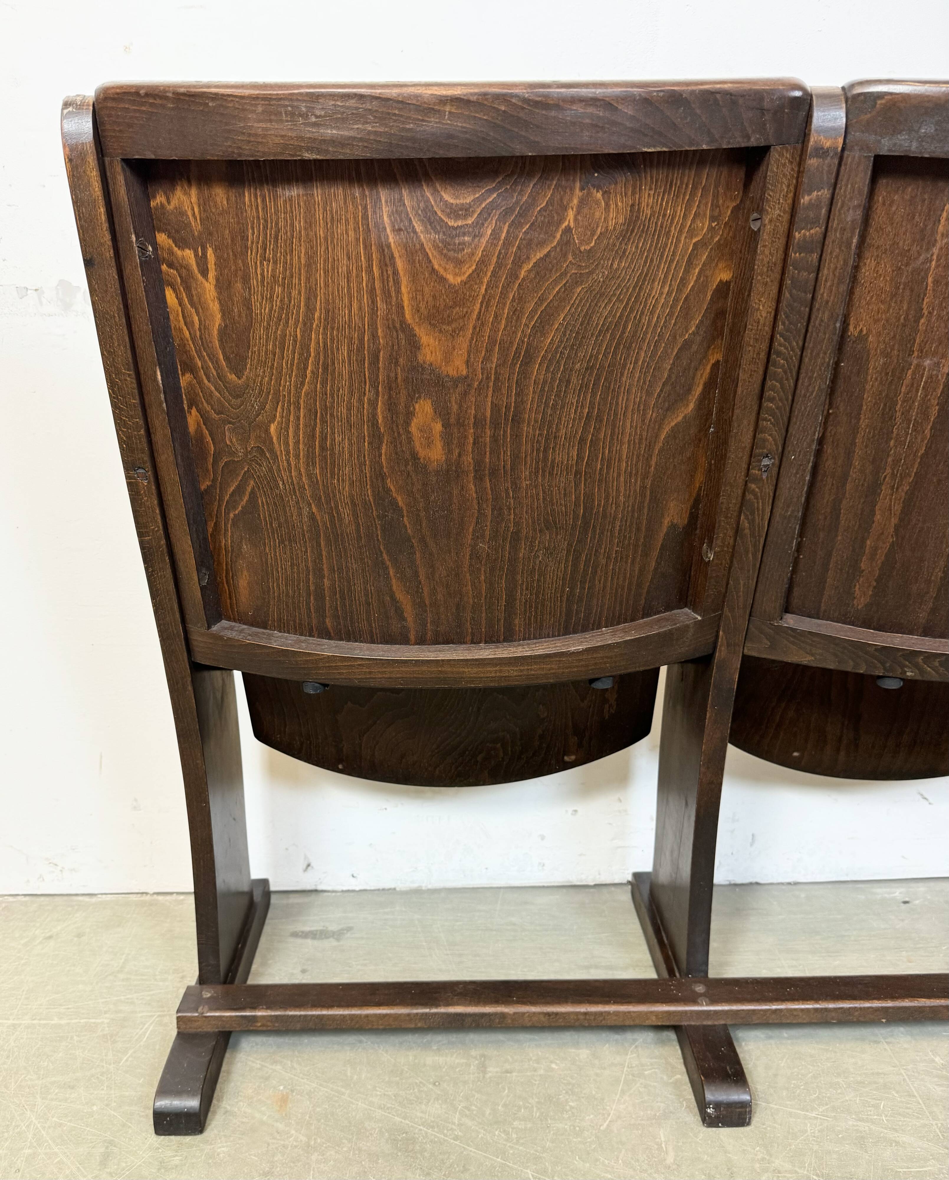 Vintage Two-Seat Cinema Bench from TON, 1960s
