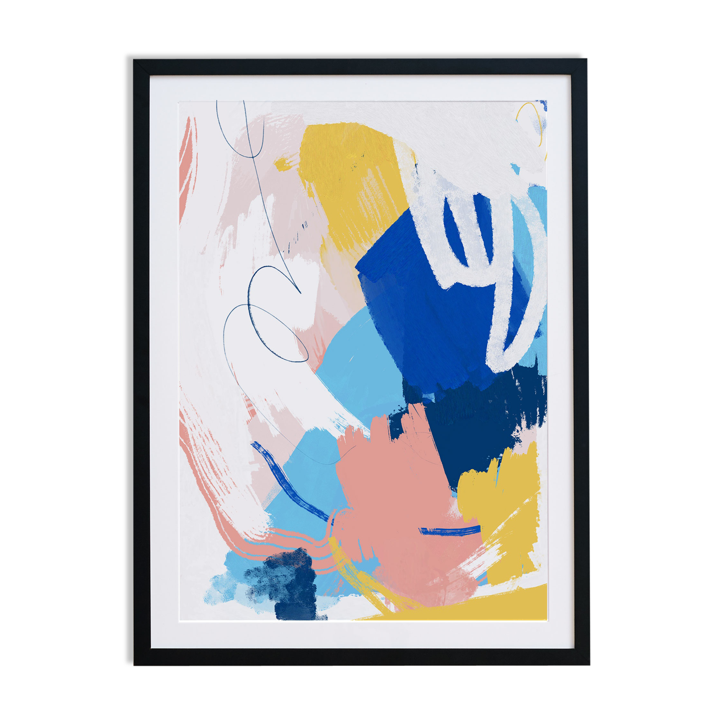 Chalk - signed art print in black wooden frame, 40 x 60cm