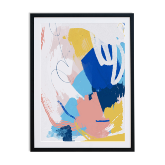 Chalk - signed art print in black wooden frame, 40 x 60cm