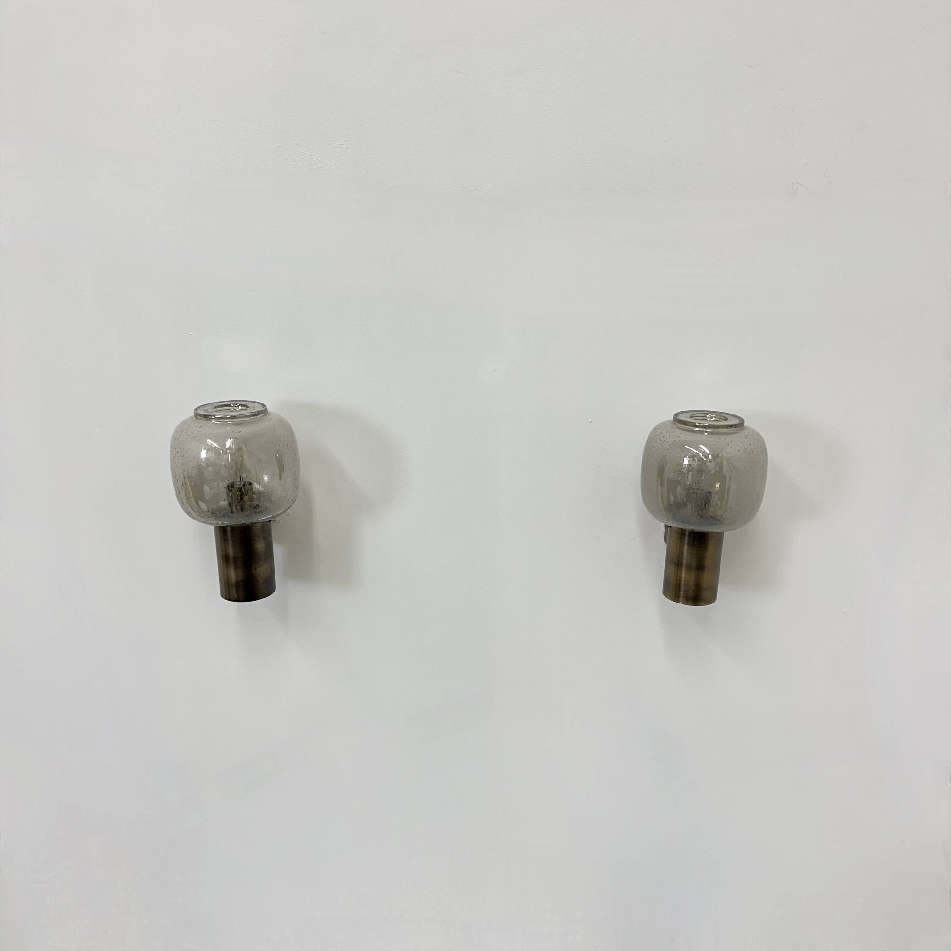 Limburg Glashutte wall lamps , 1970s