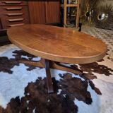 Baumann oval coffee table in teak 1950s vintage