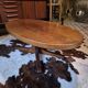 Table basse ovale Baumann en teck 1950s vintage