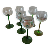 6 engraved wine glasses