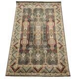 Handmade Traditional Indian Area Rug Fine Oriental Wool Carpet- 122x187cm