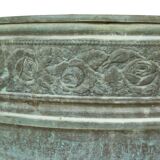 French Art Nouveau Style Flower Pots Garden Vases Verdigris
