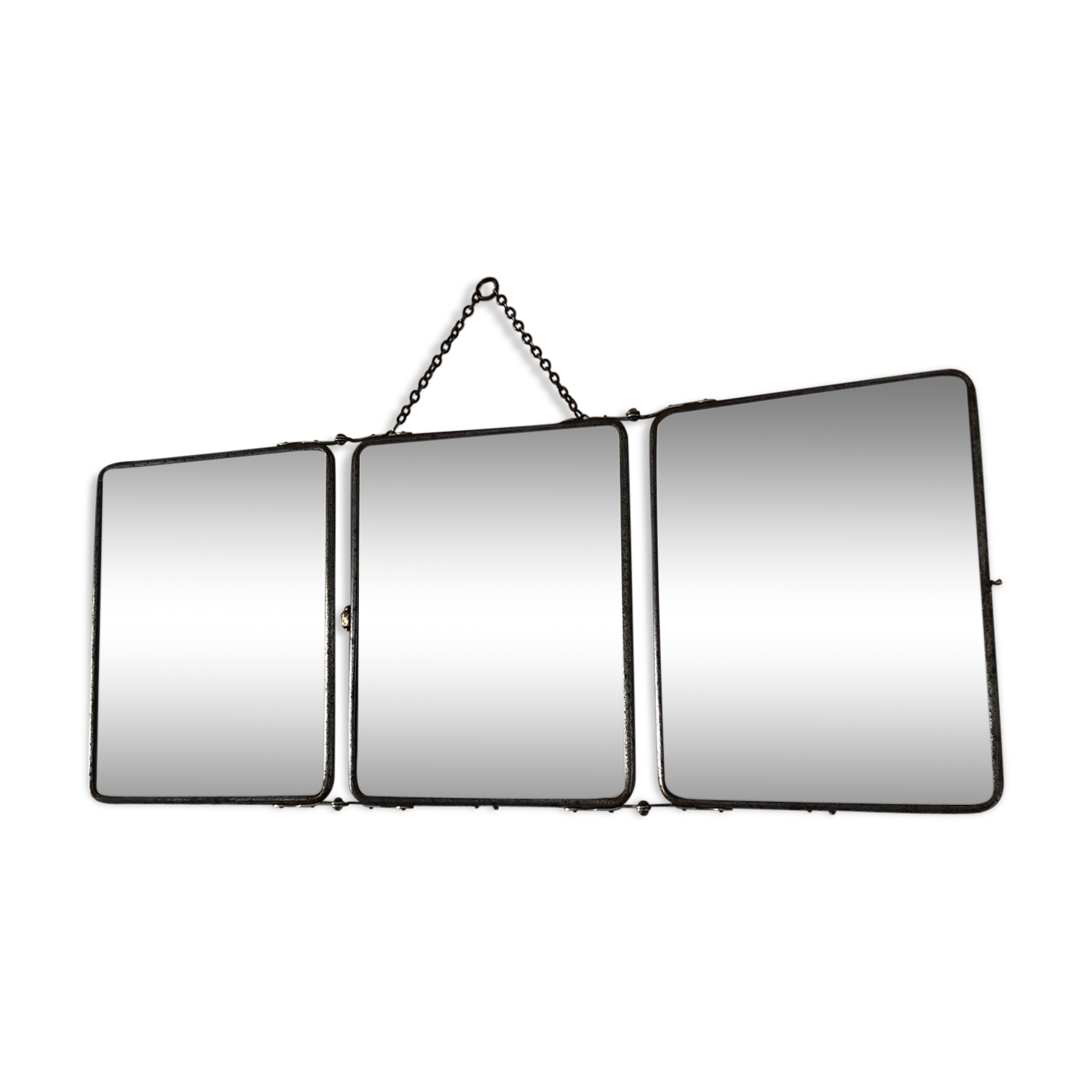 Triptych barber mirror 28x69cm vintage 1930