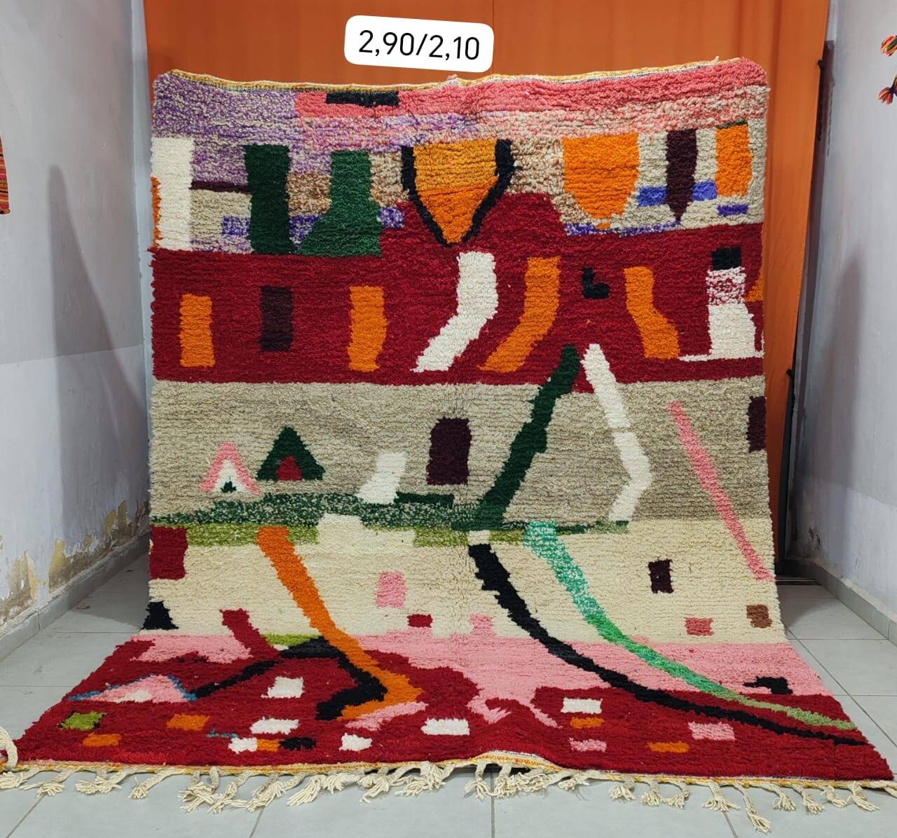 Vintage Boujaad Moroccan rug in wool 290 × 210 cm