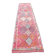 Hot Pink Turkish Runner Rug, Vintage Boho Hallway Carpet, 83x353 Cm