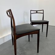 Chaises d'appoint danoises modèle 94 en palissandre et cuir par J.Andersen pour Christian Linneberg, années 1960,