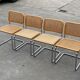 Lot de 4 chaises Cesca modèle b32 en chrome fabriqué en italie par Marcel Breuer