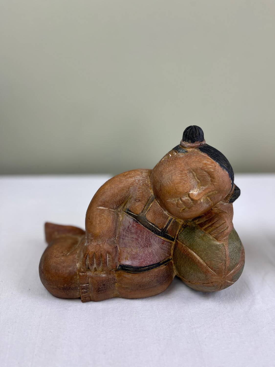 Carved wooden bookends