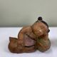 Carved wooden bookends