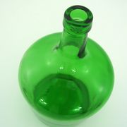 Lady-jeanne bottle-green glass canister - 2 litre capacity - vintage 70s