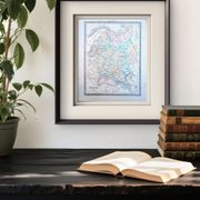 Russia, old map, printed in 1852.