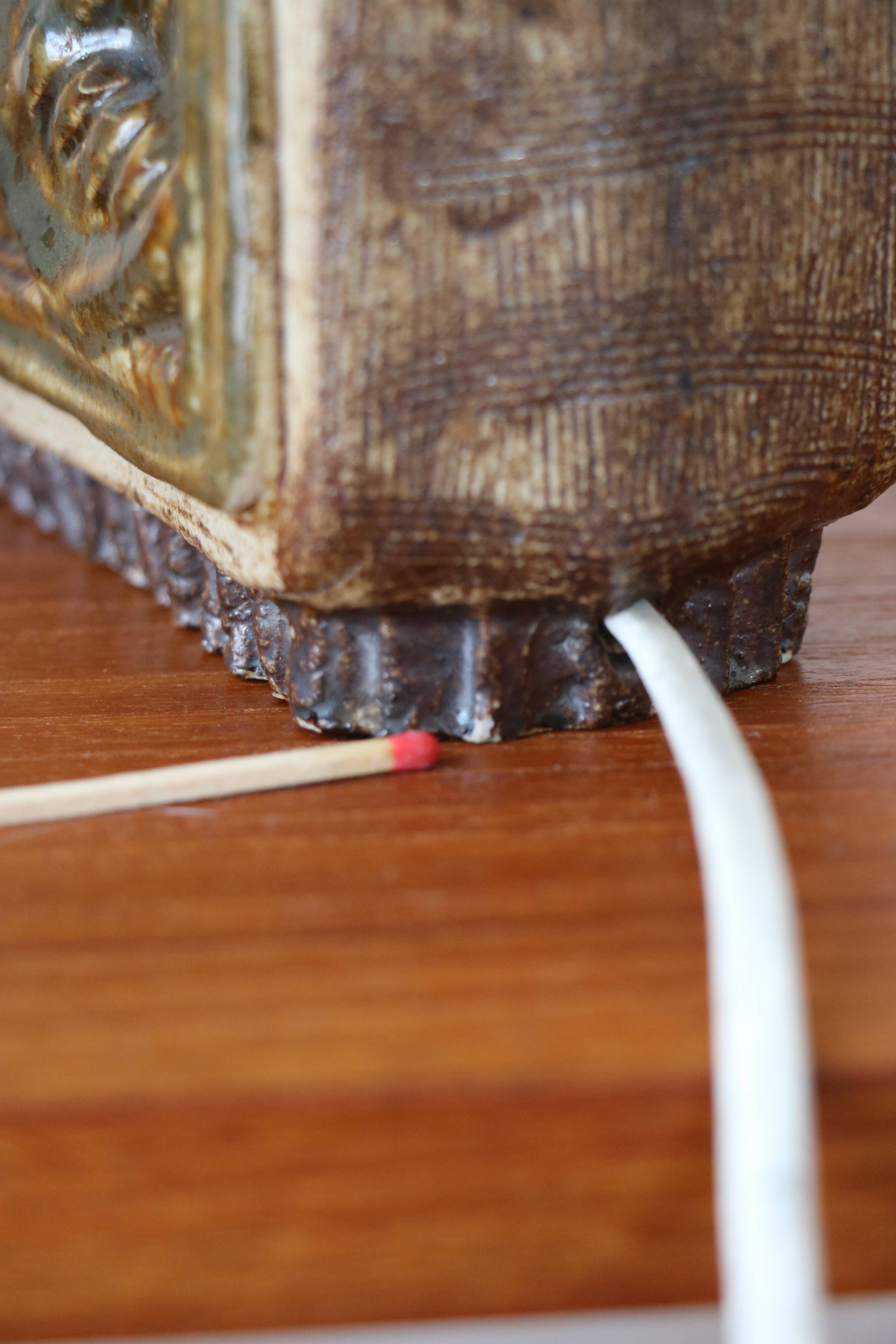 Sandstone lamp base, Willi Fischer, Ego Stengods, Sweden, 1960