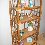 Shelves library 4 levels rattan and wicker vintage