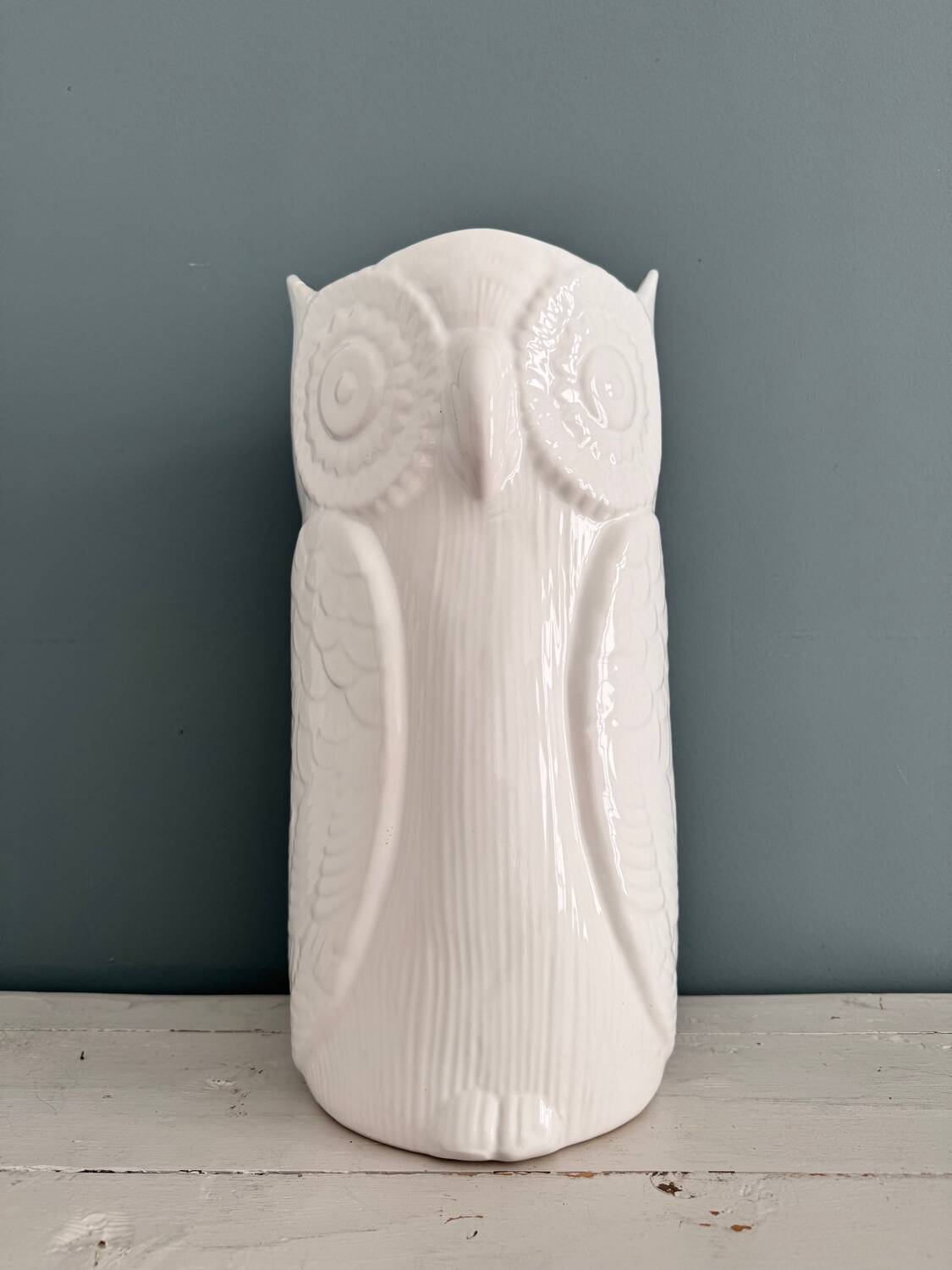 Vintage ceramic owl umbrella stand
