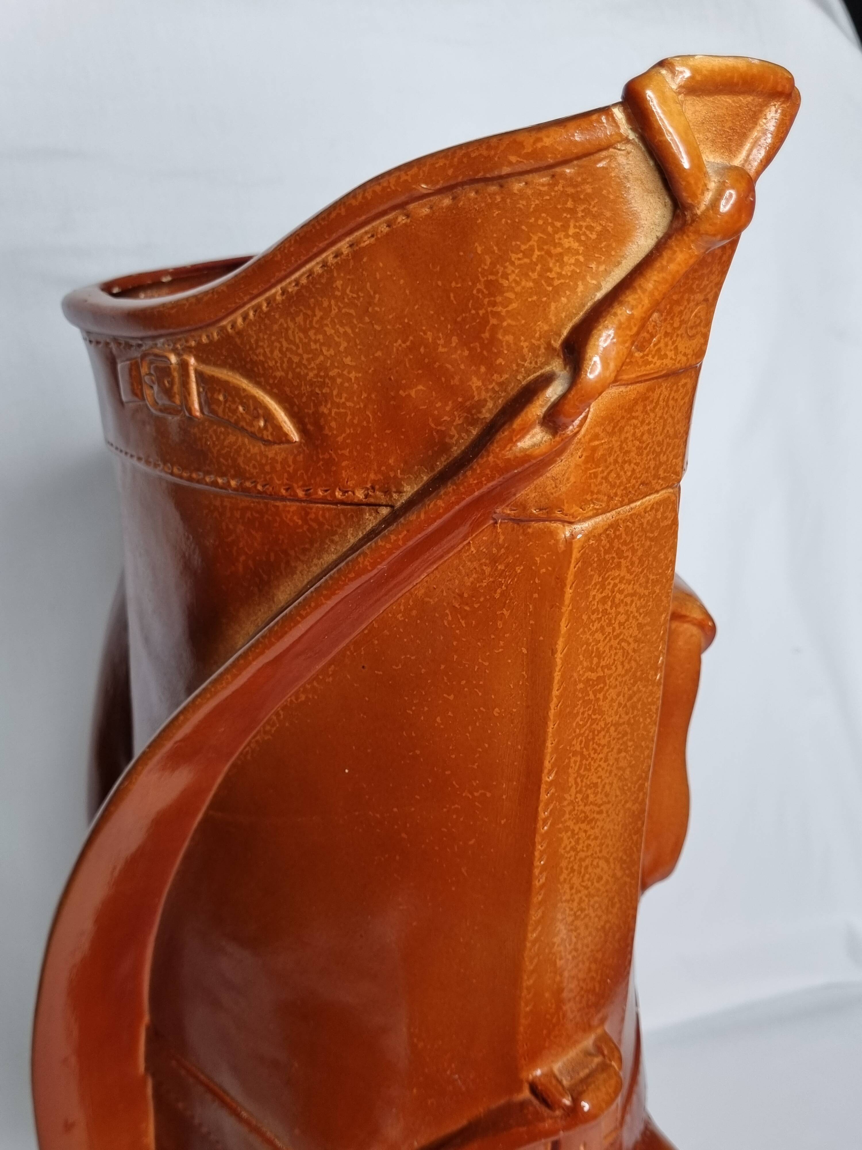 Vintage sculptural umbrella stand golf bag imitation leather 70s 65 cm
