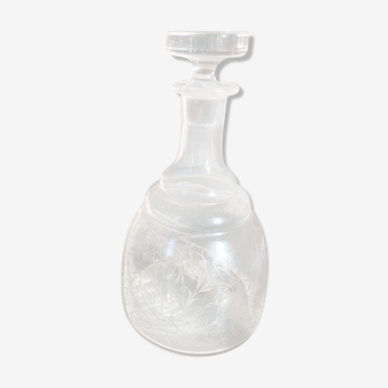 Engraved glass decanter