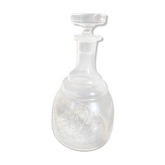 Engraved glass decanter