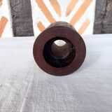 Solid wenge wood cylinder candle holder