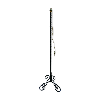 Hammered iron floor lamp base 1970