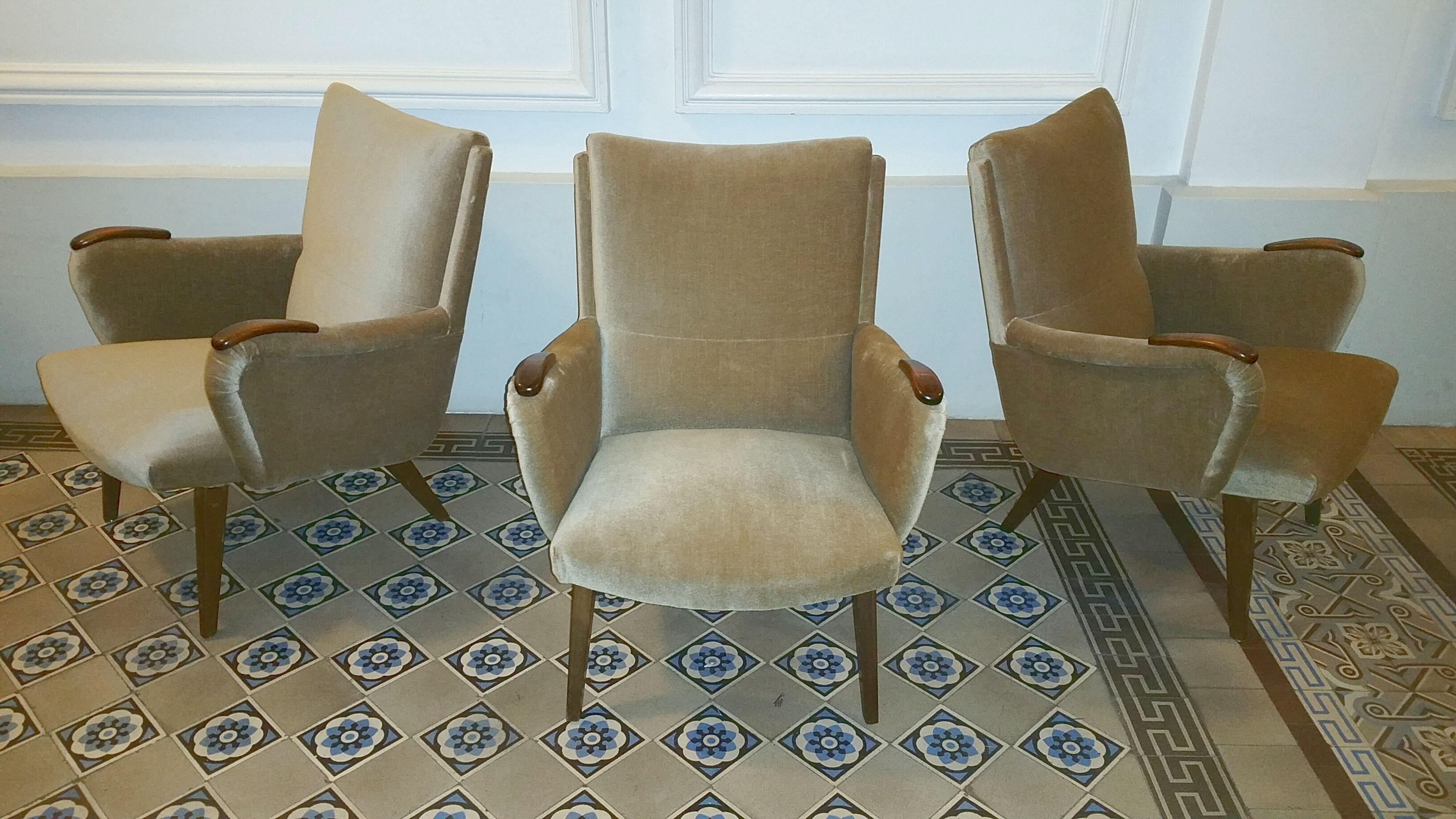 lot of 5 chairs Danish 50/60s Arno Votteler Knoll