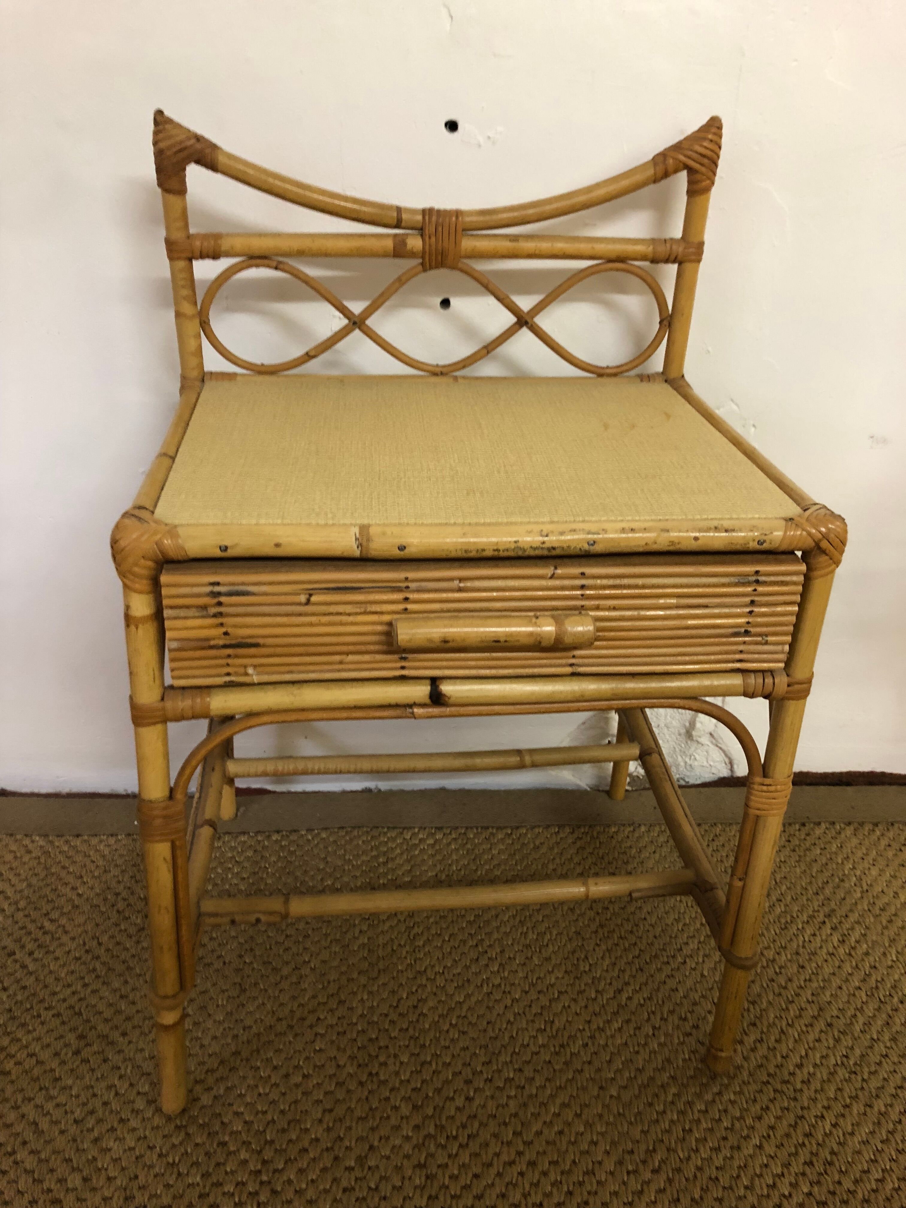 Rattan chairs with bedside