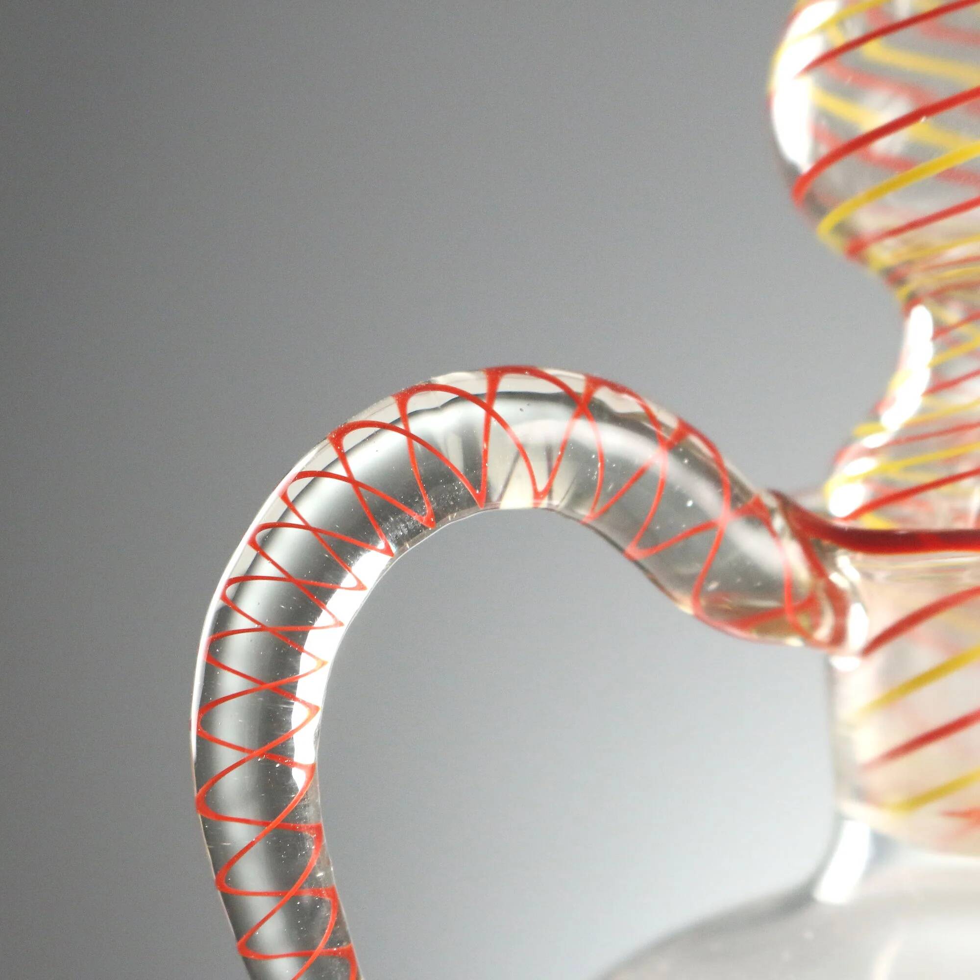 Antique blown glass carafe, Murano manufacture, Italy, 20th century