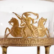 Empire tazza in fire-gilt bronze, marble and glass – France, early 19th c.