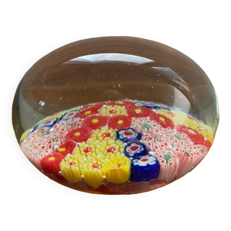 Sulfide Millefiori Vintage Murano Paperweight