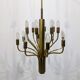 Brass chandelier with 16 lights, 1970s.
