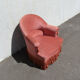 Fauteuil crapaud rose vintage