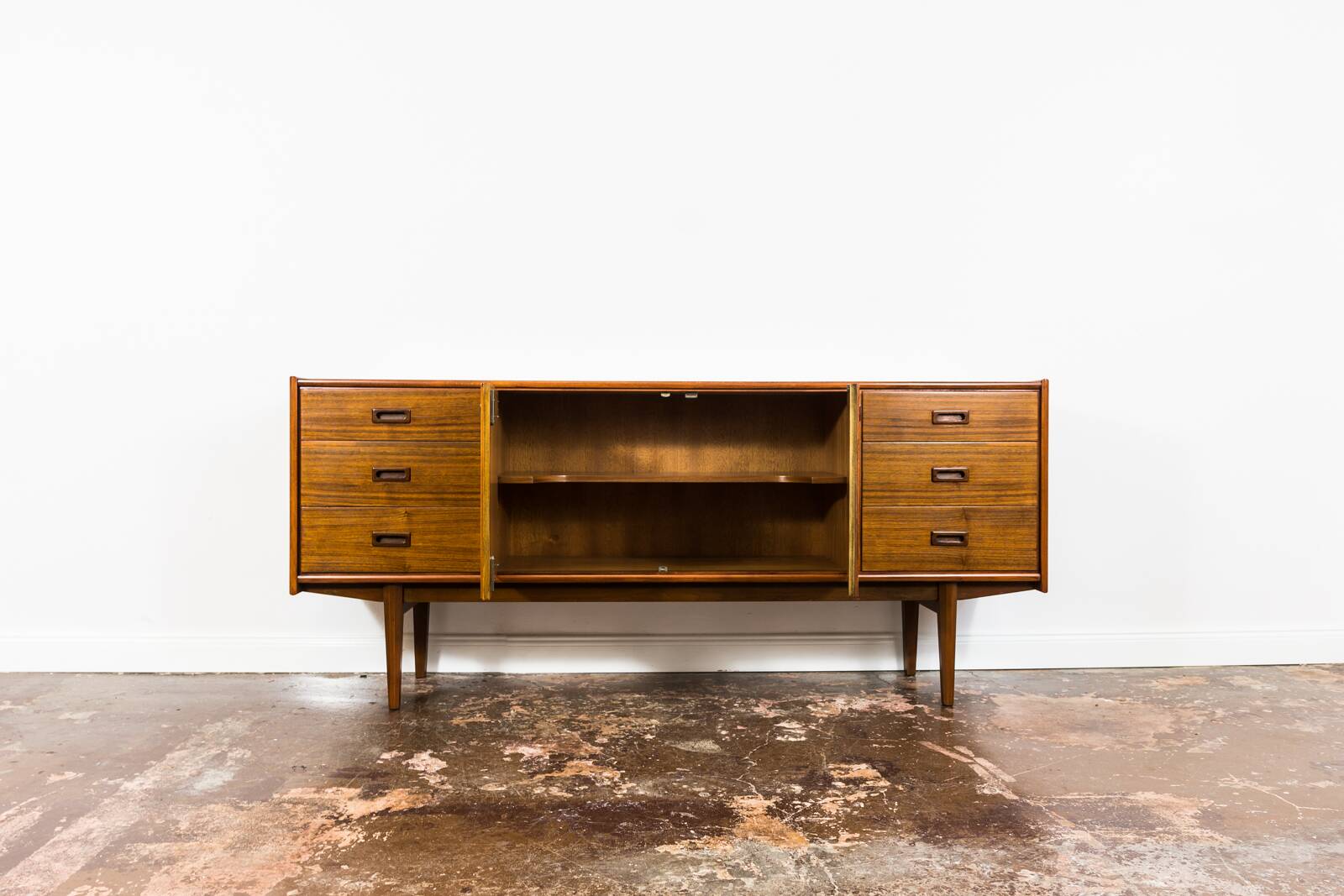 Vintage Walnut Sideboard By Bfm, 1960s, Poland