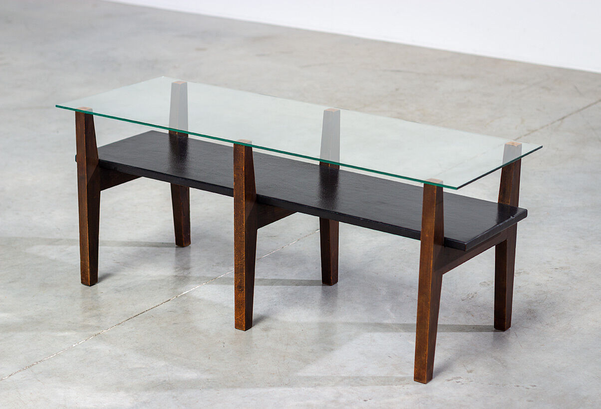 Belgian living room table is designed in a constructivist style of the 50s