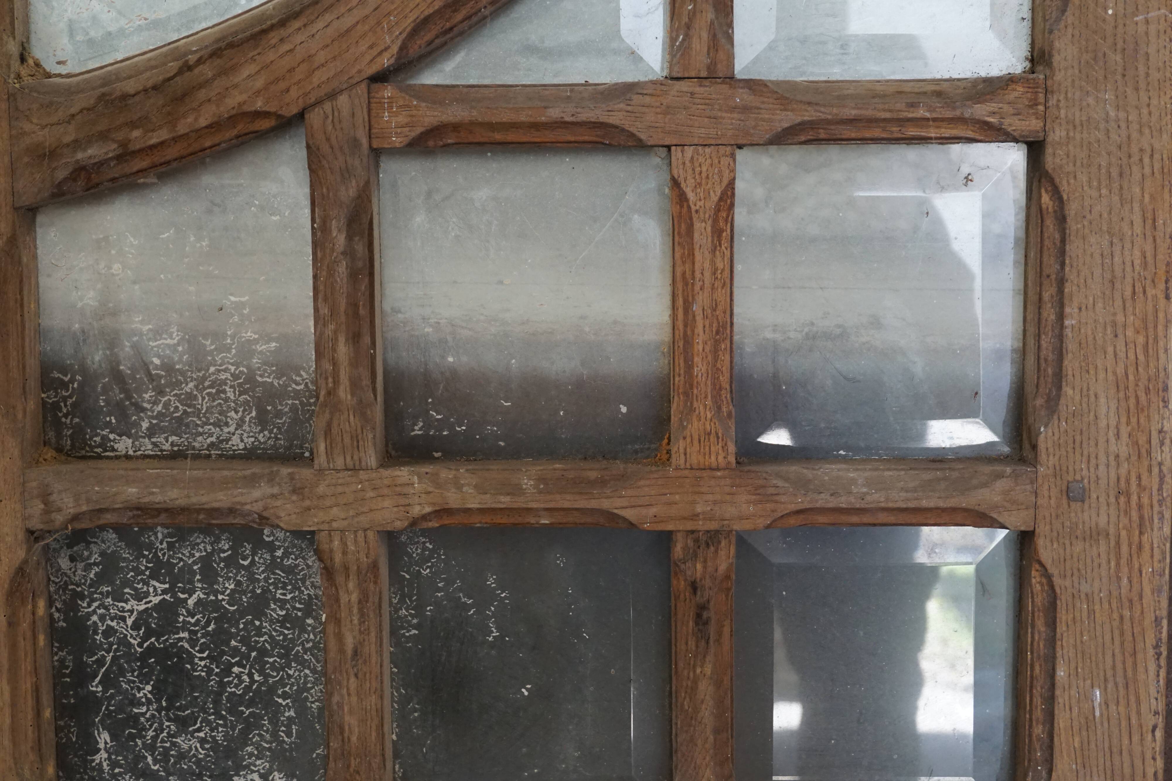 Single oak door with glass in the 19th/20th century