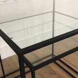 Black metal and glass tables sofa tip