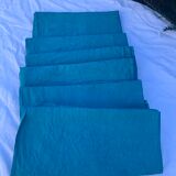 6 damask cotton towels tinted emerald blue